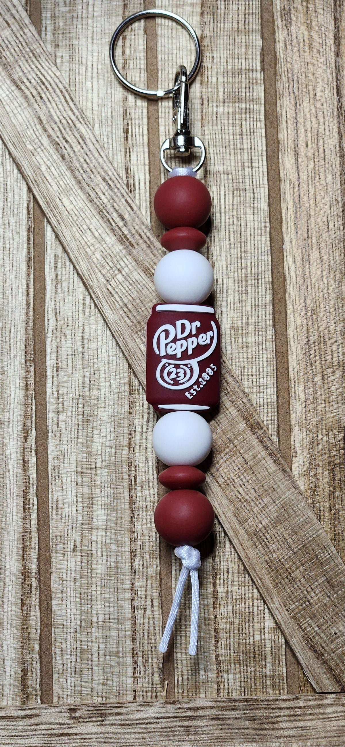 Pepper silicone beaded keychain