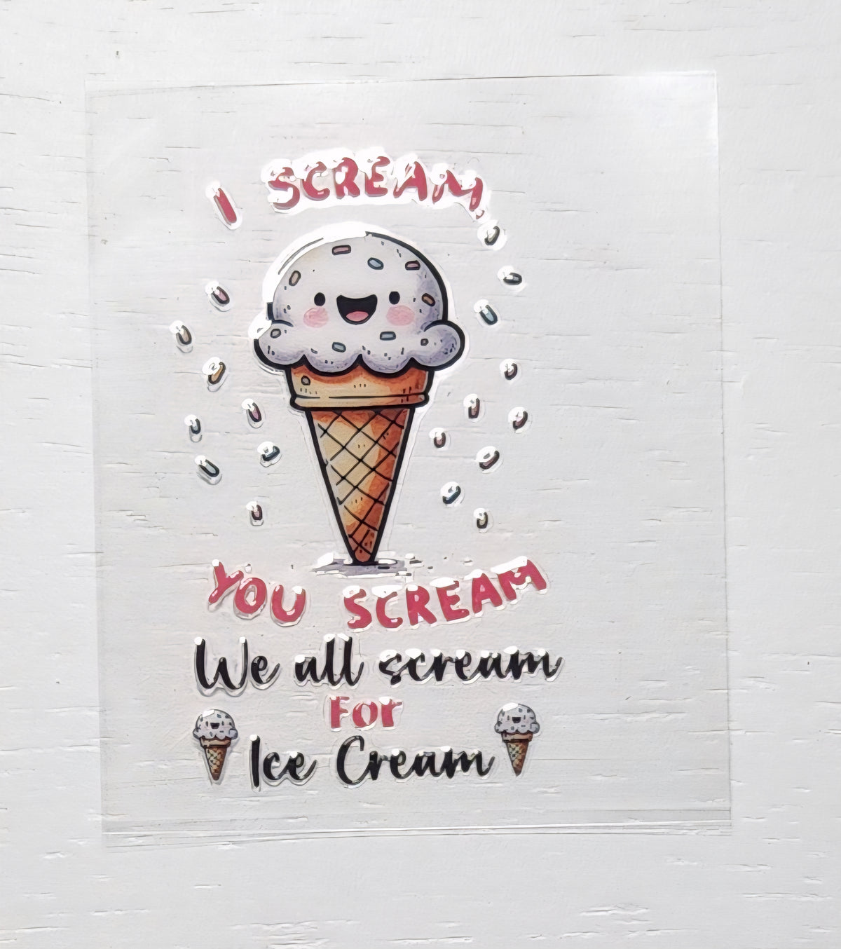 Ice Cream - 2 by 2.25 inches Mini UVDTF
