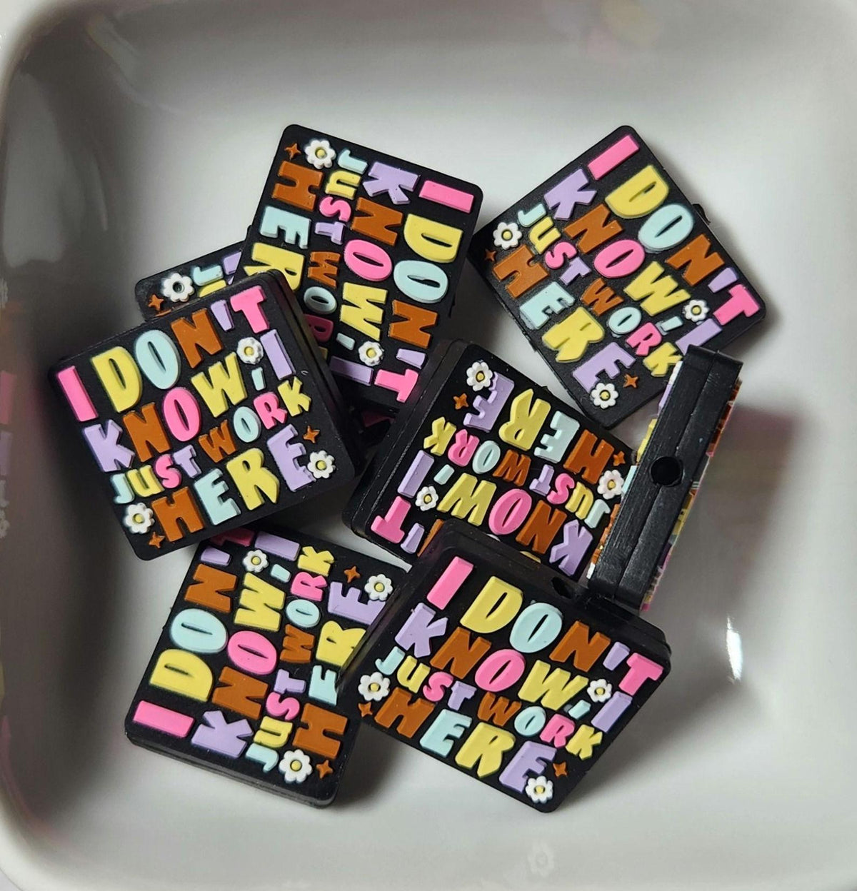Just Work Here Silicone focal bead