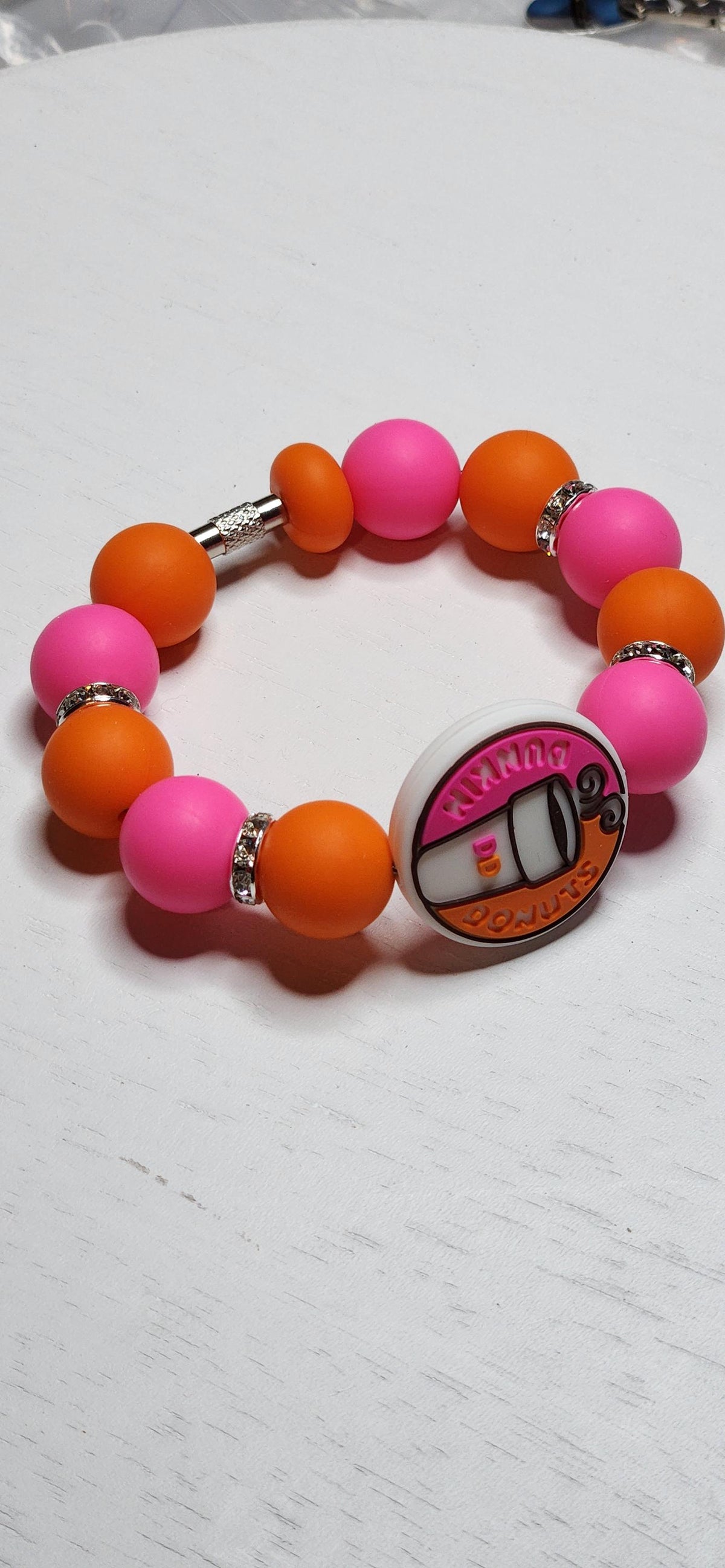 Donut coffee silicone beaded tumbler cup charm