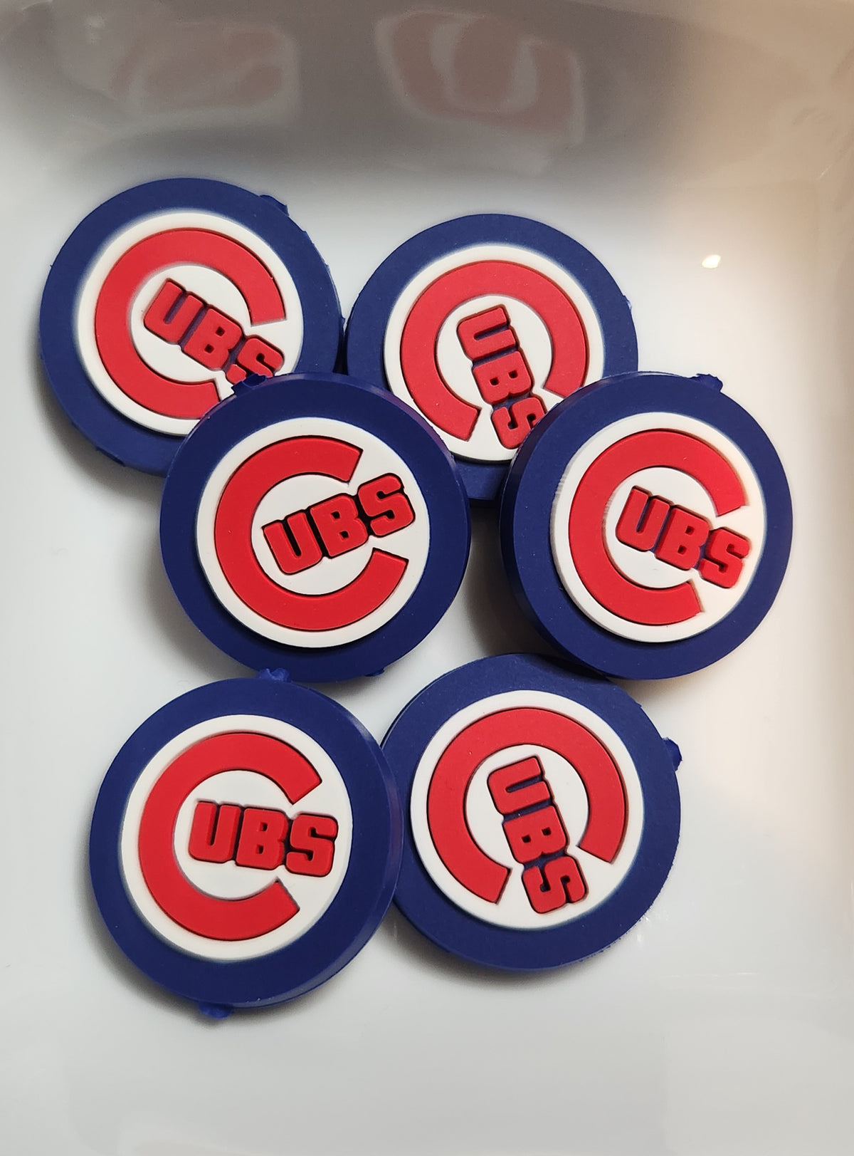 Baseball Team Silicone focal beads Blue & Red