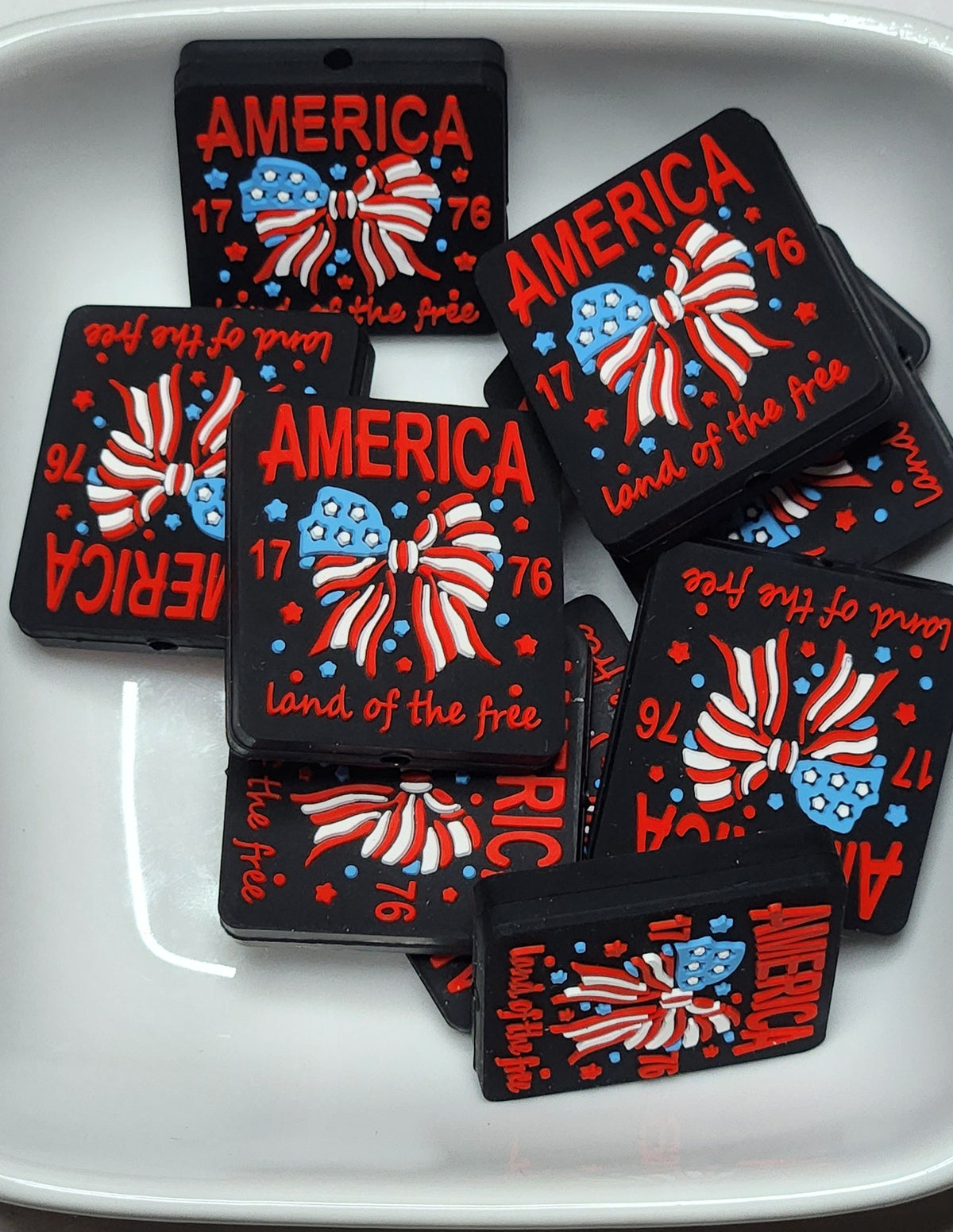Patriotic Themed Silicone focal beads
