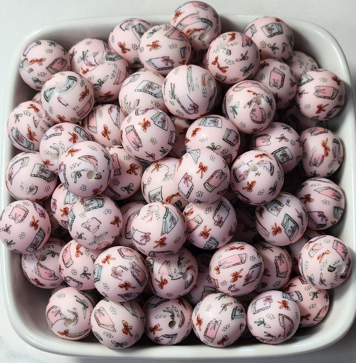 15 mm Printed Silicone Beads 10 pack