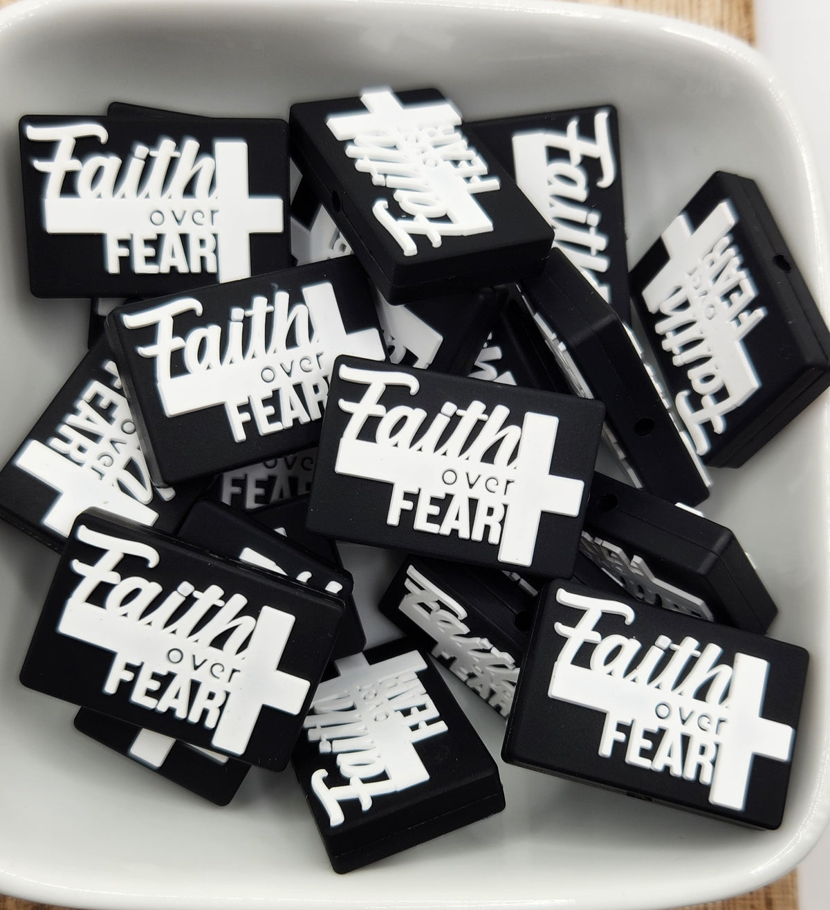 Faith over Fear silicone focal bead