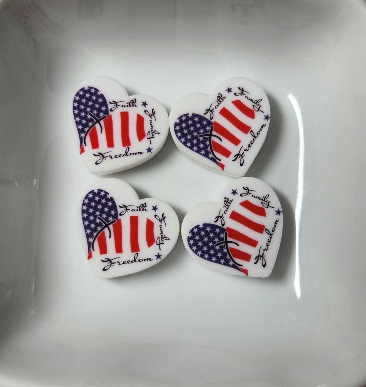 Patriotic Themed Silicone focal beads