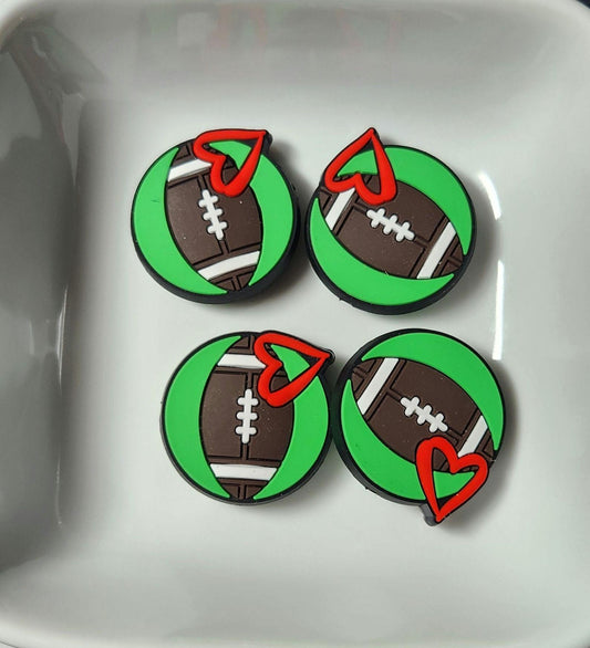 Football Silicone focal bead