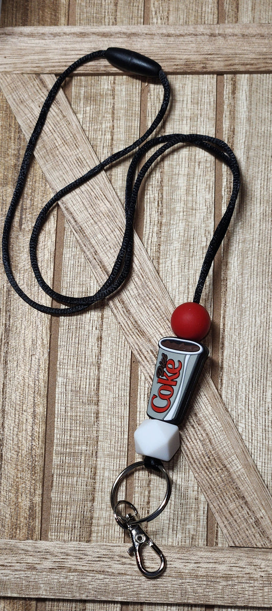 Diet Cola silicone beaded lanyard