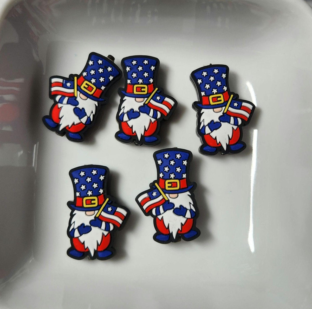 Patriotic Themed Silicone focal beads