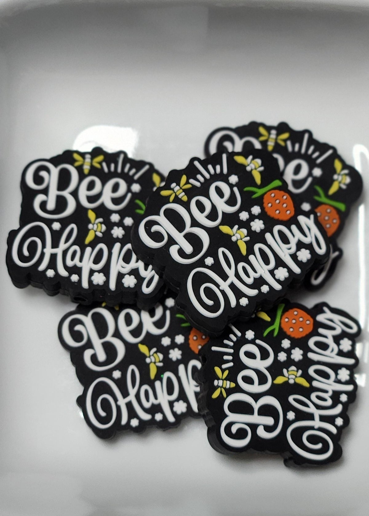 Bee Happy Silicone focal bead