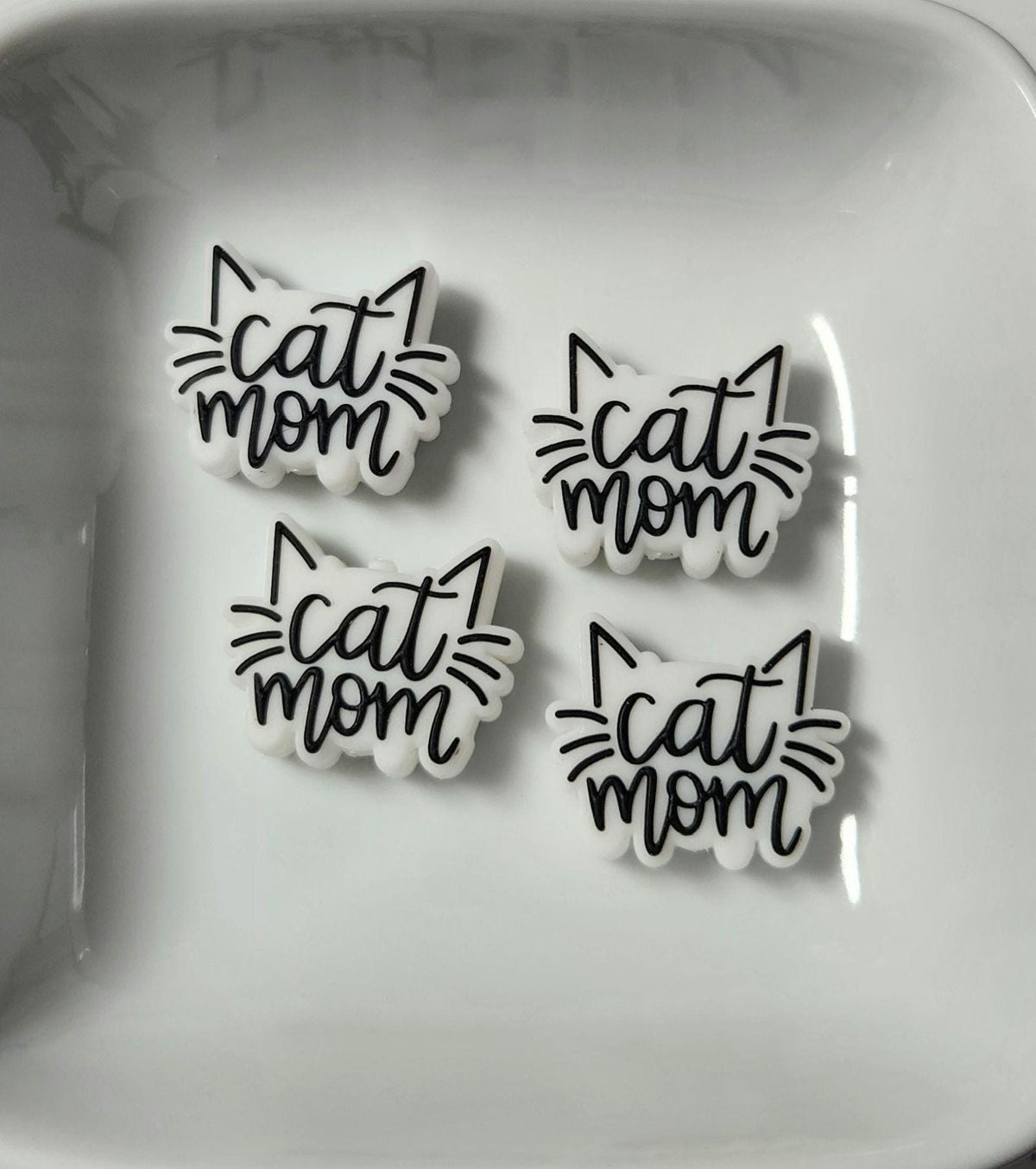 Cat Mom Silicone focal bead