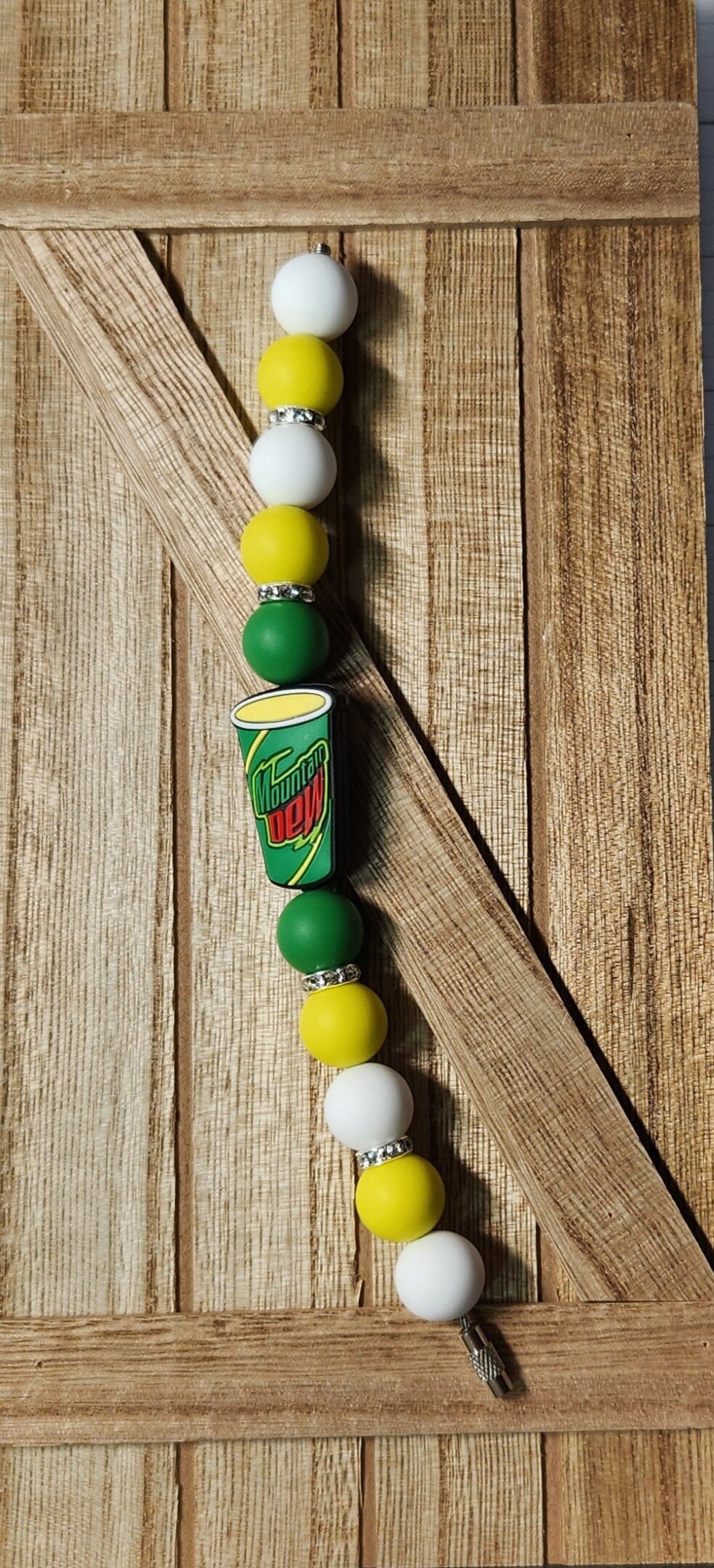 Mt Dew silicone beaded tumbler cup charm