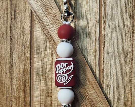 Pepper silicone beaded keychain