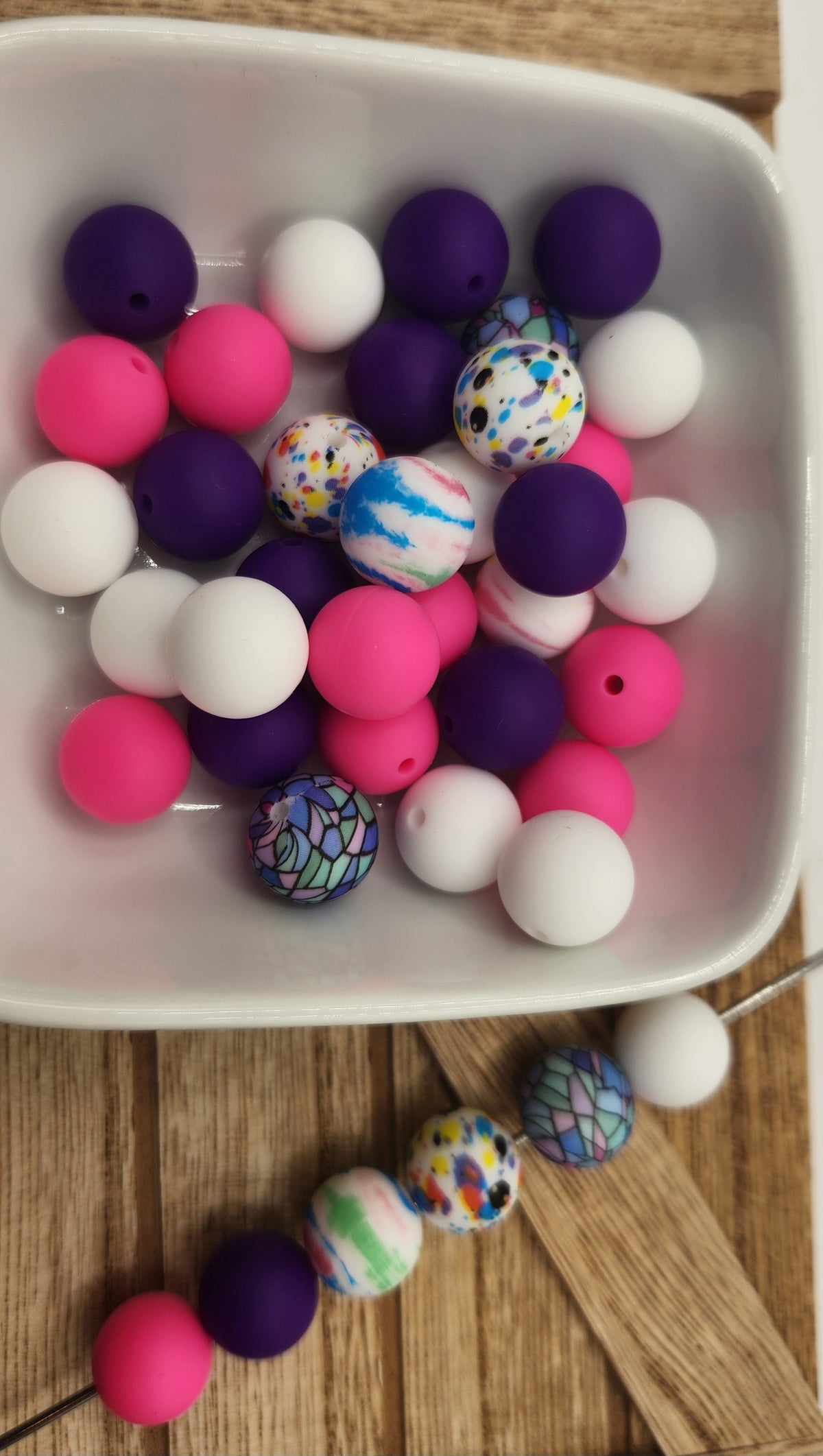 15 mm Silicone Bead Mixed Bags 30-60 beads, some focals