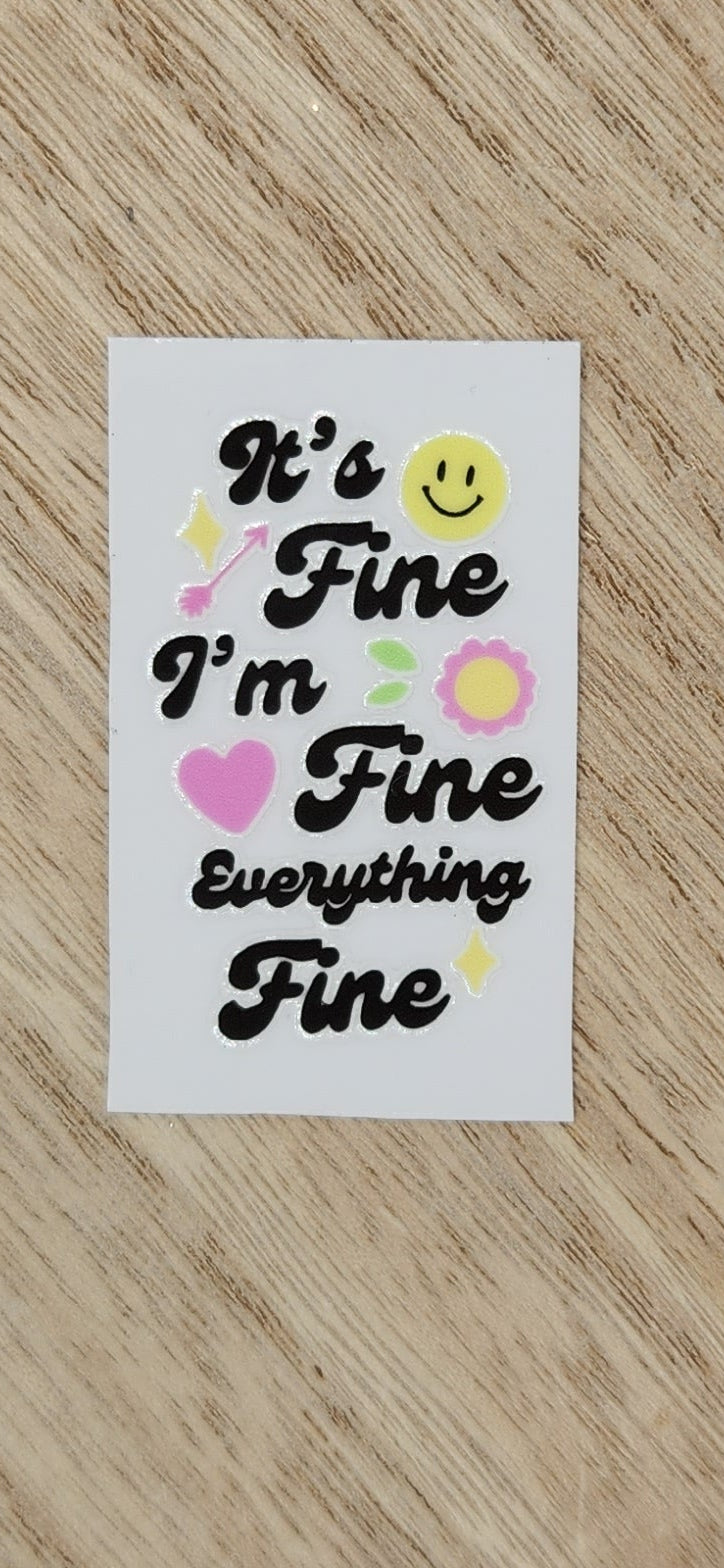 It's fine - 1.25 by 2.25 inches Mini UVDTF