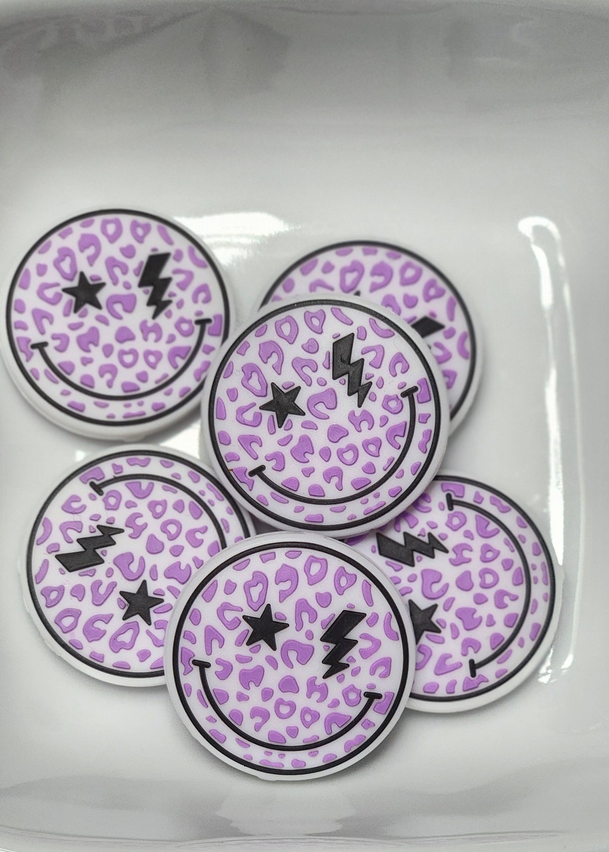 Smiley Silicone focal beads