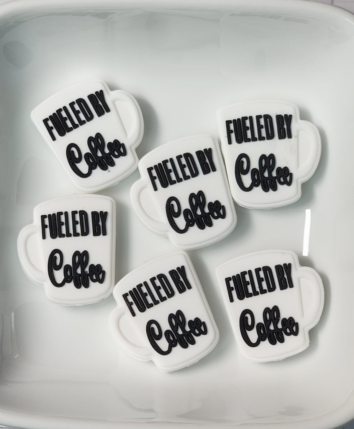 Fueled by Coffee Silicone focal bead