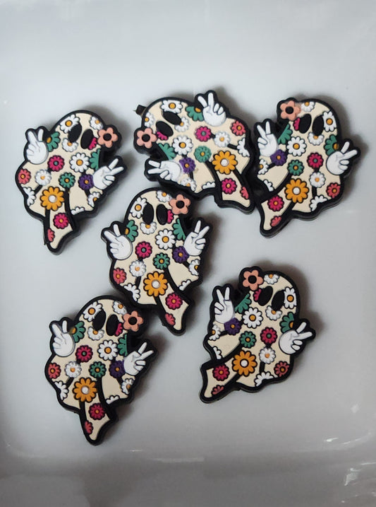 Flower ghost silicone focal bead