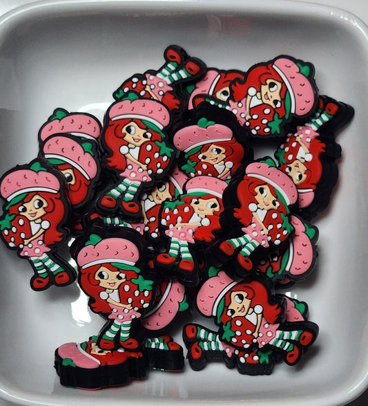 Strawberry Girl Silicone focal beads